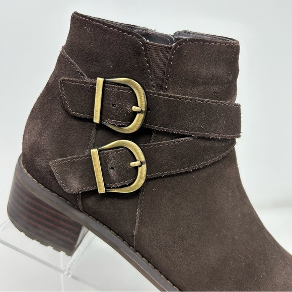 Blondo Chocolate Brown Waterproof Leather Ankle Boots Size 7.5 with Buckles - Picture 2 of 16